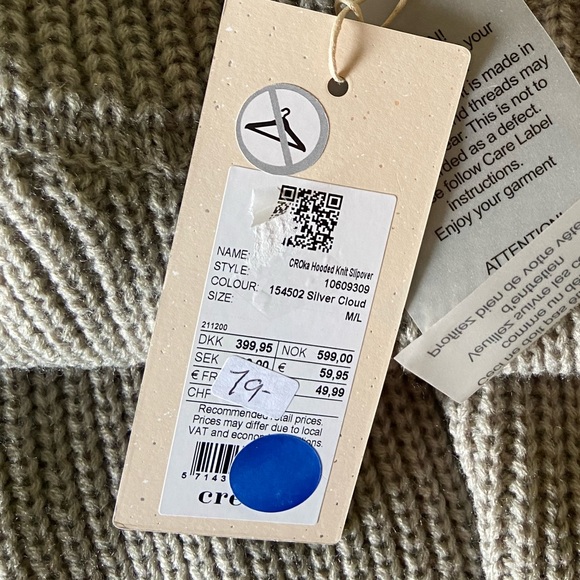 Cream Knitted Slipover with Hood - Picture 8 of 8